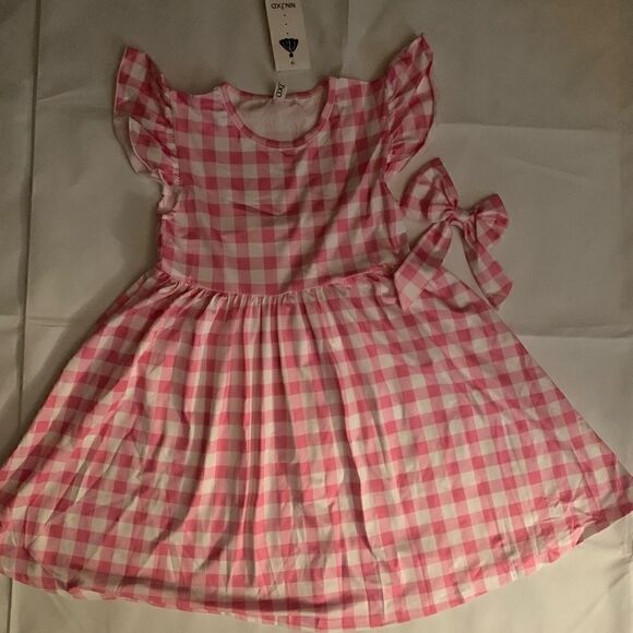 Barbie The Movie Pink Plaid Dress with Hair Bow Halloween Cosplay Princess New - Picture 7 of 8